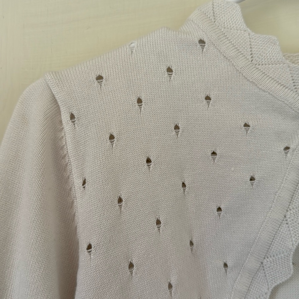 White Scalloped Cardigan Girls - Picture 5 of 9